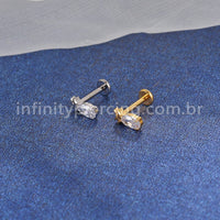 Piercing Labret Titânio Abacaxi Zircônia