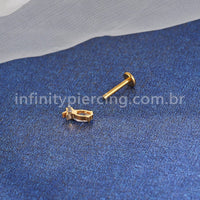 Piercing Labret Titânio Abacaxi Zircônia