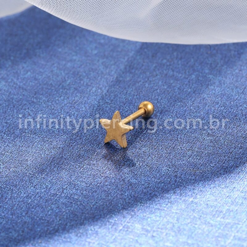 Piercing Microbell Aço Cirúrgico Estrela