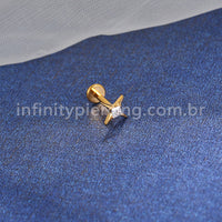 Piercing Labret Titânio Estrela Zircônia