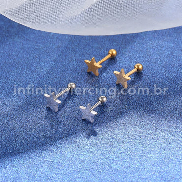 Piercing Microbell Aço Cirúrgico Estrela