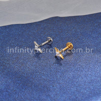Piercing Labret Titânio Estrela Zircônia