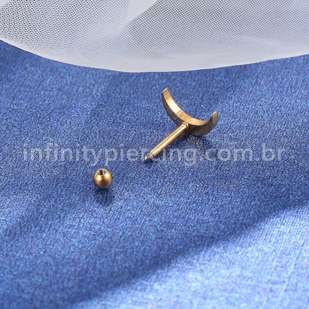 Piercing Microbell Aço Cirúrgico Lua