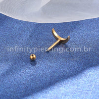 Piercing Microbell Aço Cirúrgico Lua