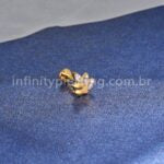 Piercing Labret Titânio Folha 3 Zircônias
