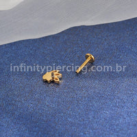 Piercing Labret Titânio Folha 3 Zircônias