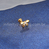 Piercing Labret Titânio Meia Flor
