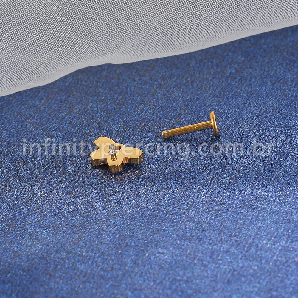 Piercing Labret Titânio Meia Flor