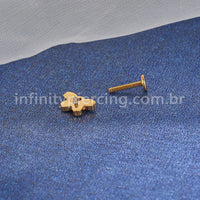 Piercing Labret Titânio Meia Flor