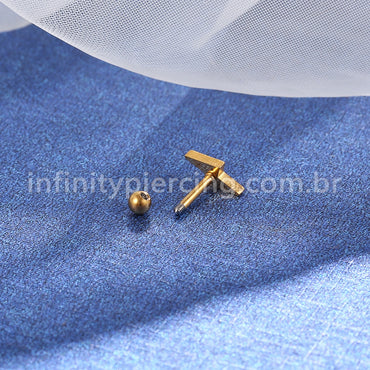 Piercing Microbell Aço Cirúrgico Raio Strass