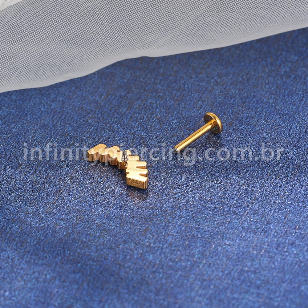 Piercing Labret Cluster Titânio Zircônia Retangular