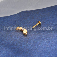 Piercing Labret Cluster Titânio Zircônia Retangular