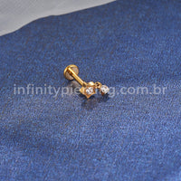 Piercing Labret Titânio Estrela Zircônia Com Pingente