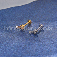 Piercing Labret Titânio Estrela Zircônia Com Pingente