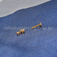 Piercing Labret Titânio Estrela Zircônia Com Pingente