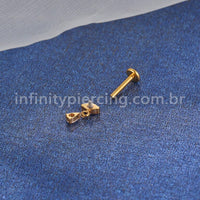 Piercing Labret Titânio Zircônia Oval Com Pingente