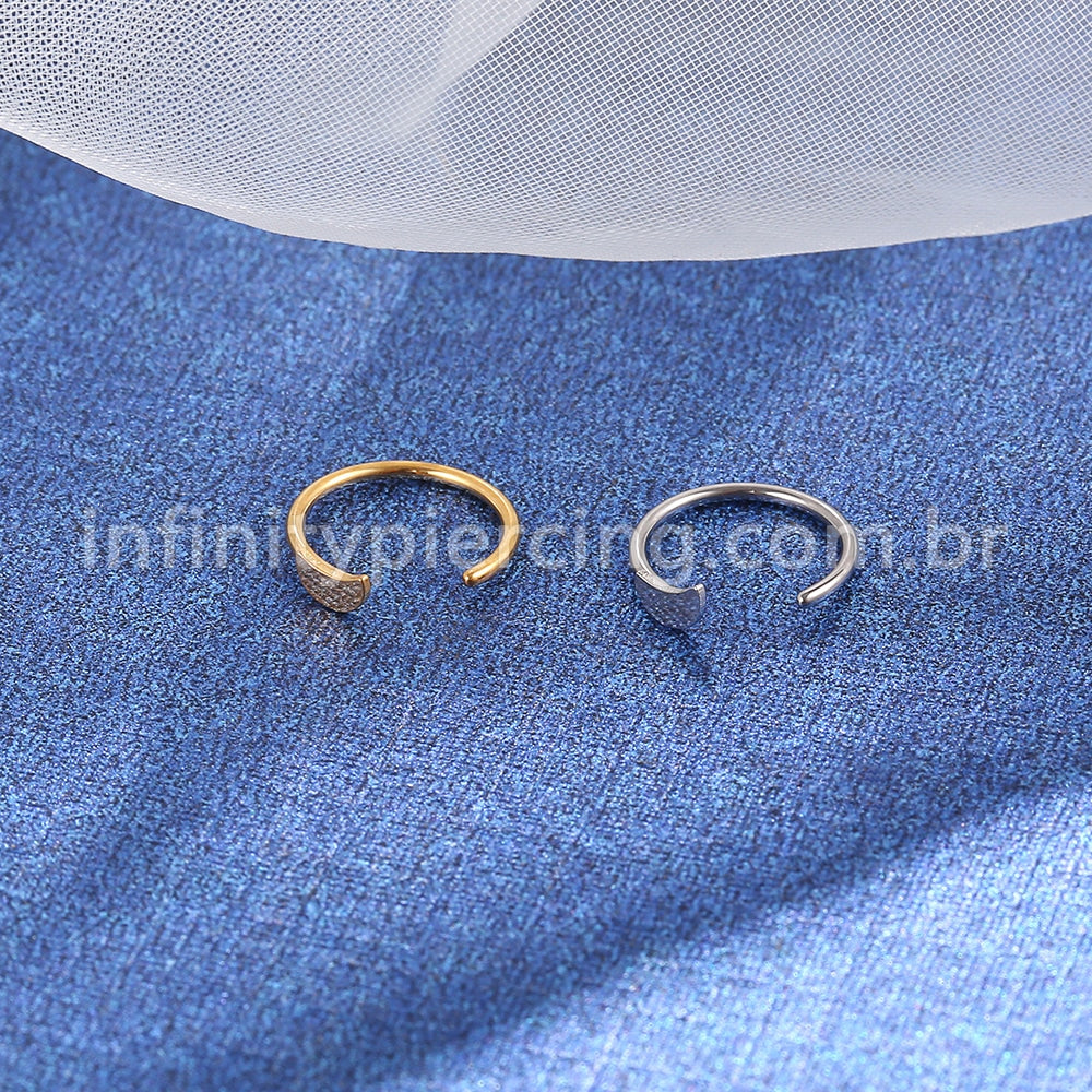 Piercing G-Ring Aço Cirúrgico Lua
