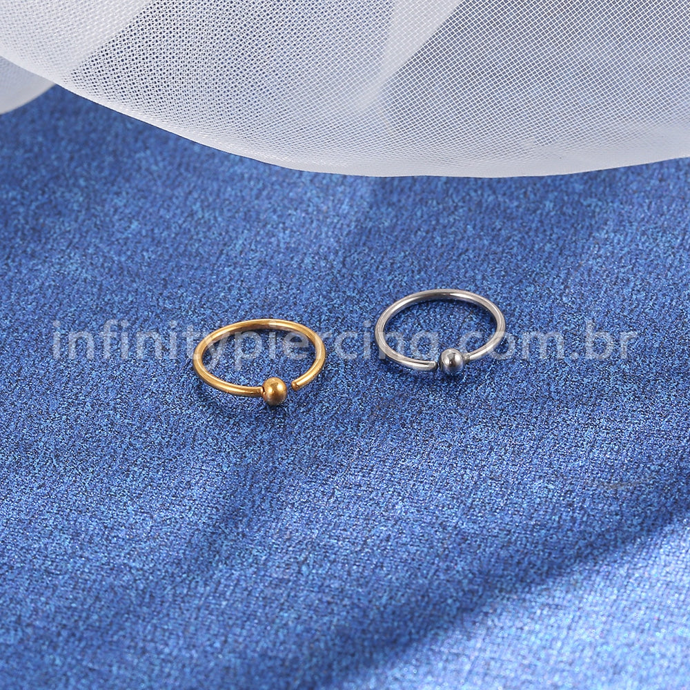Piercing Argola Aço Cirúrgico Bolinha