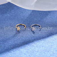 Piercing G-Ring Aço Cirúrgico Coração