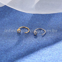 Piercing G-Ring Aço Cirúrgico Strass