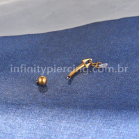 Piercing Banana Titânio Com Pingente Zircônia