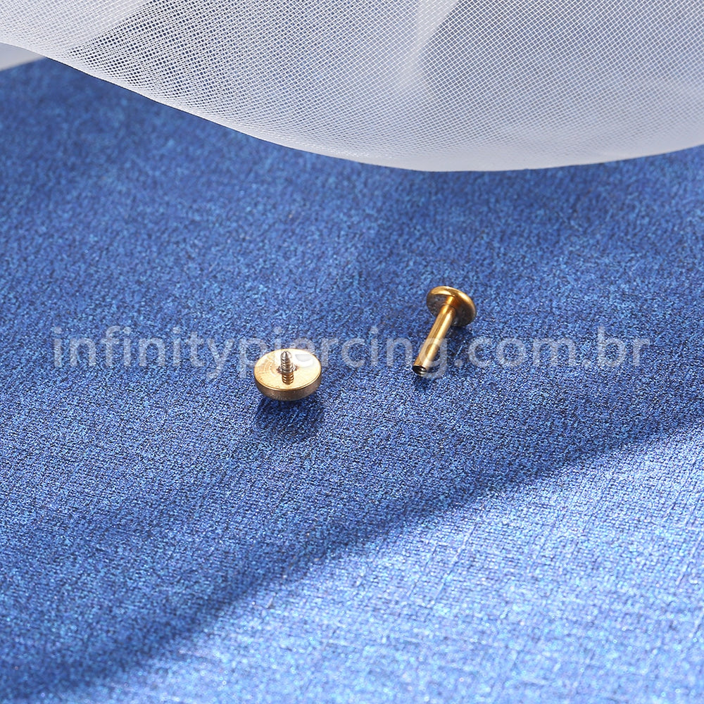 Piercing Labret Aço Cirúrgico Zircônia Rosca Interna