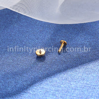 Piercing Labret Aço Cirúrgico Zircônia Rosca Interna