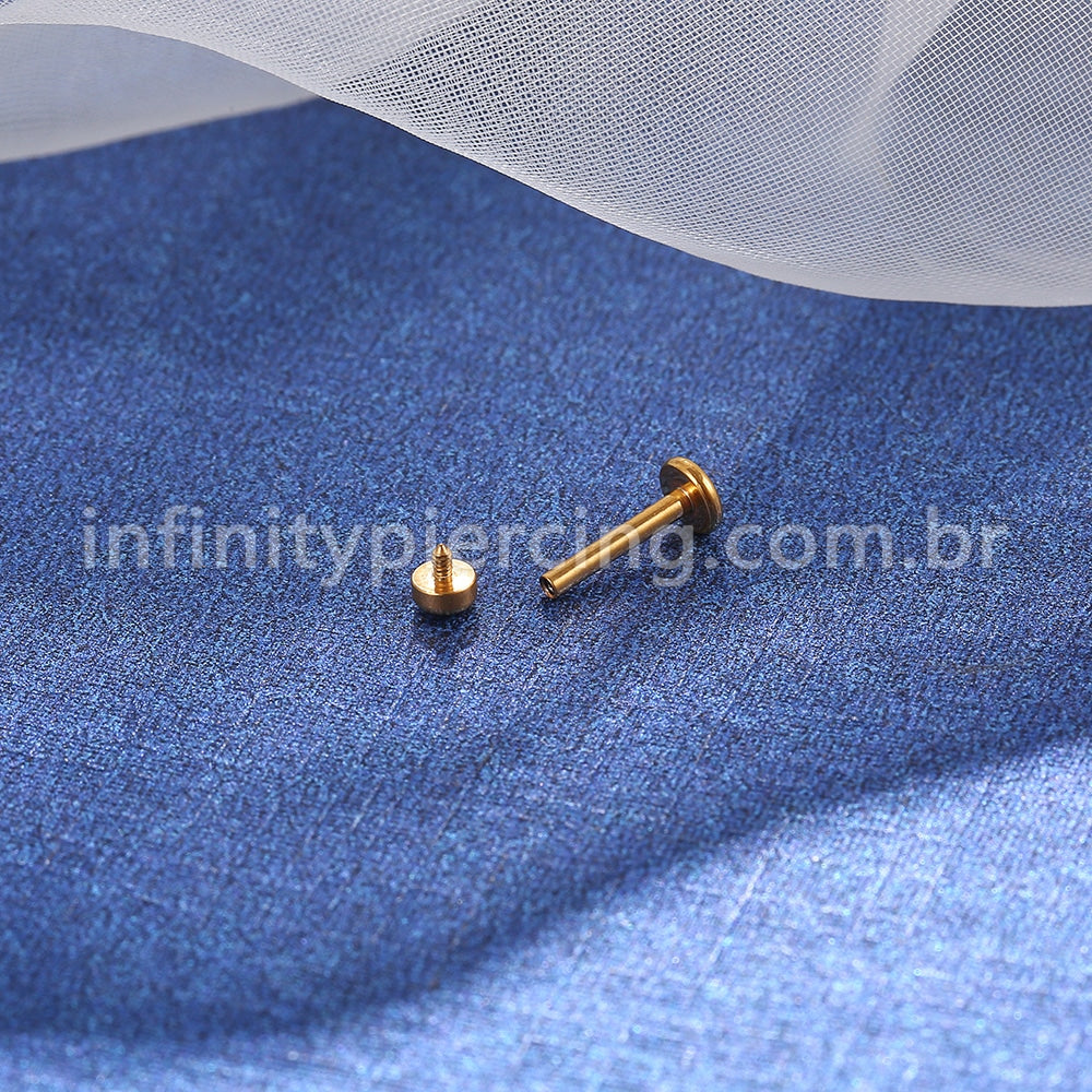 Piercing Labret Aço Cirúrgico Opala Rosca Interna