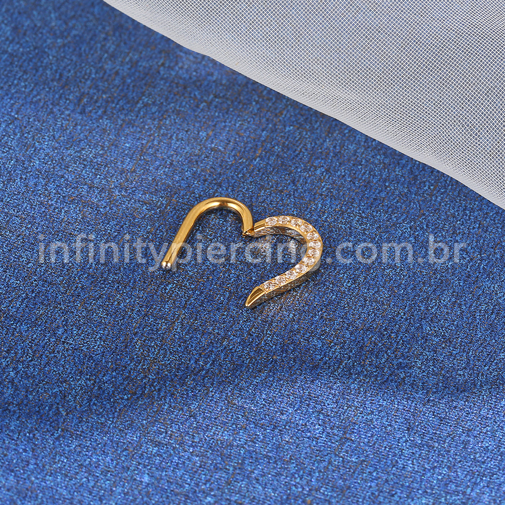 Piercing Coração Titânio Segmento Articulado