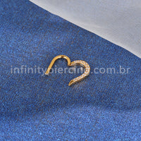Piercing Coração Titânio Segmento Articulado