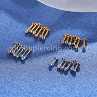 Piercing Labret Aço Cirúrgico Opala Rosca Interna