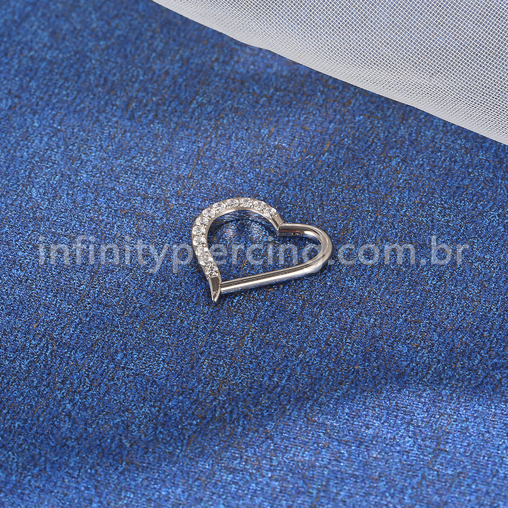 Piercing Coração Titânio Segmento Articulado