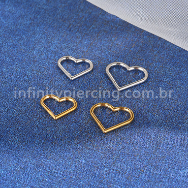 Piercing Coração Liso Titânio Segmento Articulado