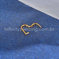 Piercing Coração Liso Aço Cirúrgico Segmento Articulado