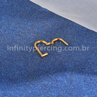 Piercing Coração Liso Aço Cirúrgico Segmento Articulado