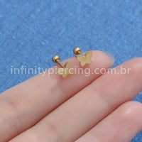 Piercing Microbell Aço Cirúrgico Borboleta