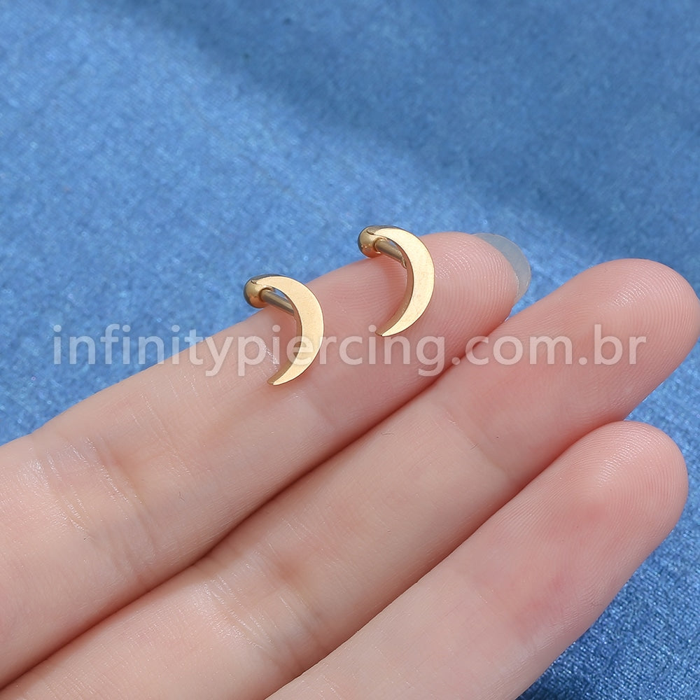 Piercing Microbell Aço Cirúrgico Lua