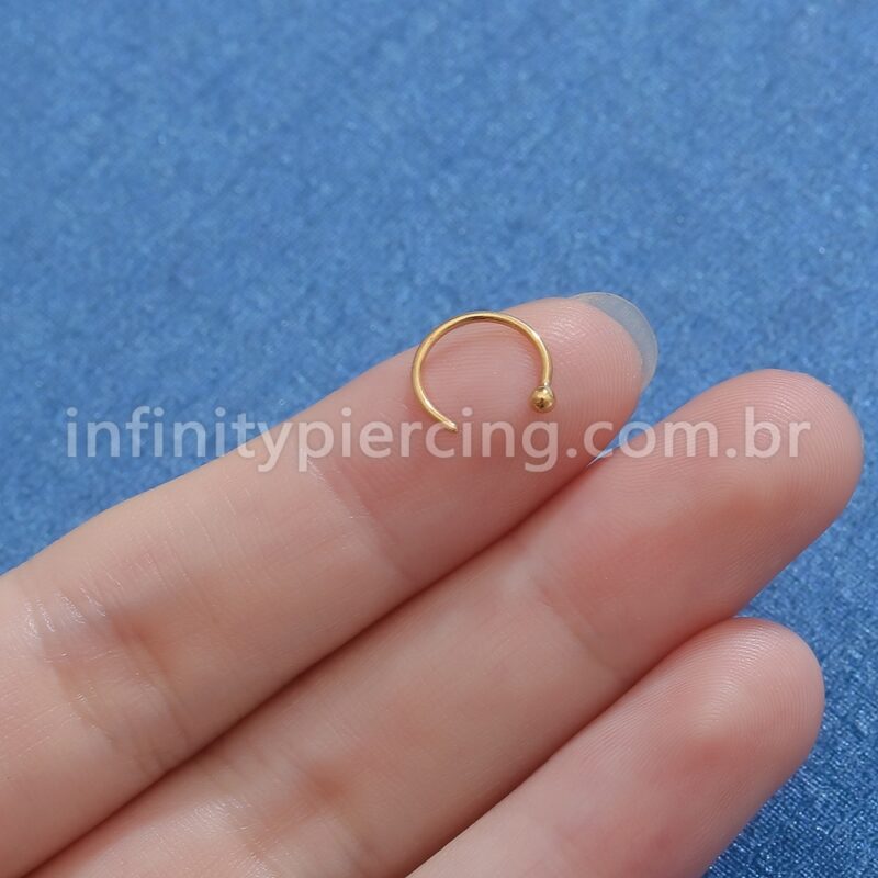 Piercing G-Ring Aço Cirúrgico Bolinha
