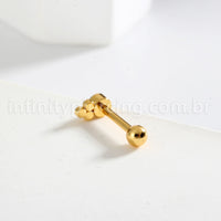 Piercing Minibarbell Aço Cirúrgico 4 Zircônias