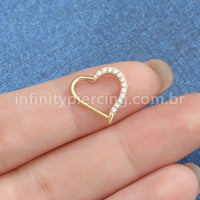 Piercing Coração Titânio Segmento Articulado