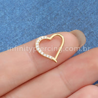 Piercing Coração Titânio Segmento Articulado