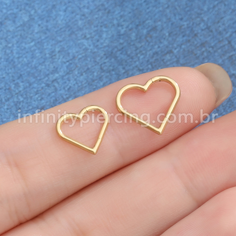 Piercing Coração Liso Aço Cirúrgico Segmento Articulado