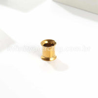 Alargador Aço Cirúrgico Gold Liso