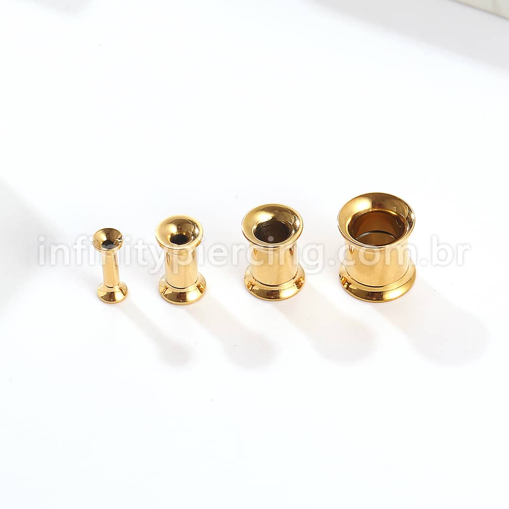 Alargador Aço Cirúrgico Gold Liso