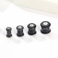 Alargador Aço Cirúrgico Black Plug Com Borracha