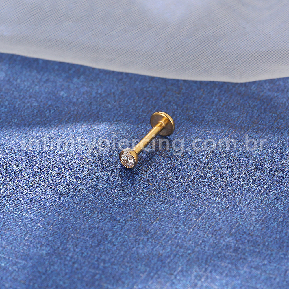 PIERCING LABRET PUSH PIN TITÂNIO ZIRCÔNIA