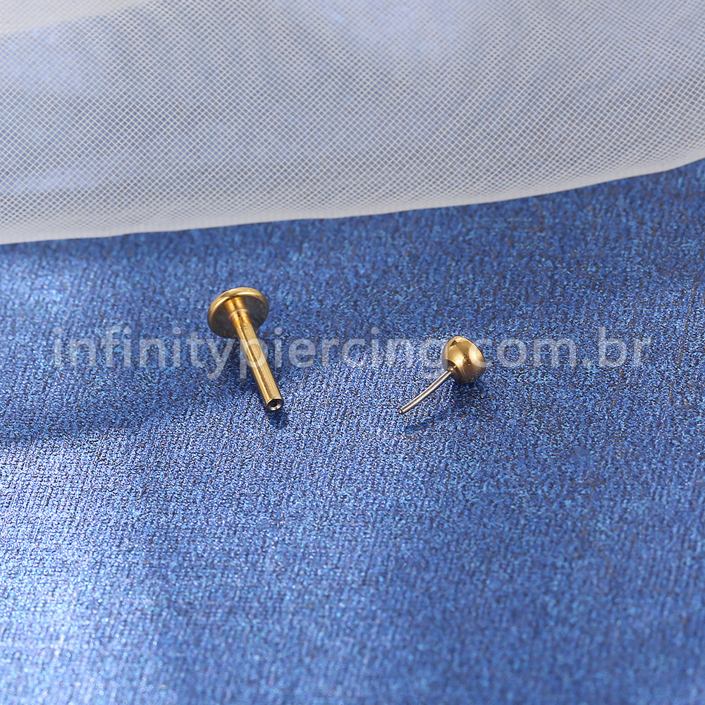 PIERCING LABRET PUSH PIN TITÂNIO ZIRCÔNIA