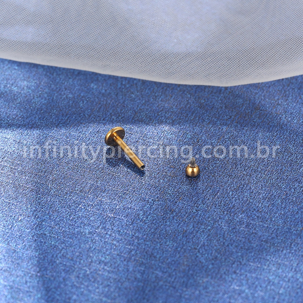 Piercing Labret Titânio Rosca Interna Ponto De Luz Zircônia