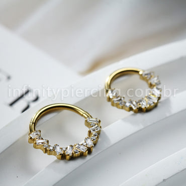Piercing Argola Titânio Zircônia Cravejada