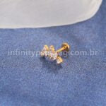 Piercing Labret Titânio 5 Zircônia